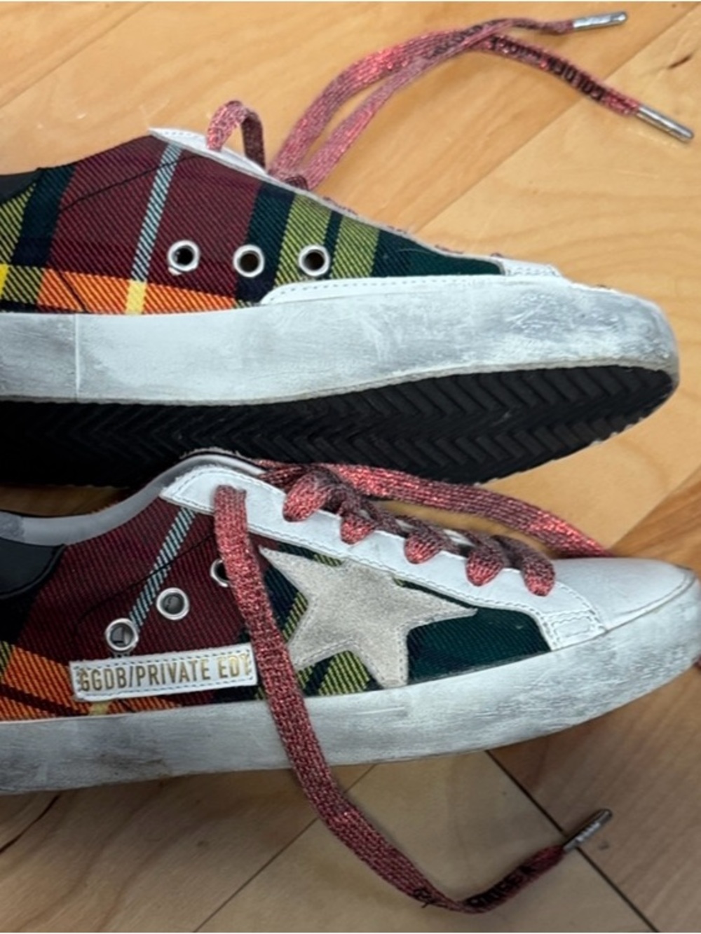 Golden Goose Plaid Low-Top Sneakers in Multicolor